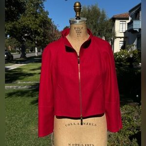 Carlisle elegant vintage silk cropped bomber jacket with zip sleeves - size 8